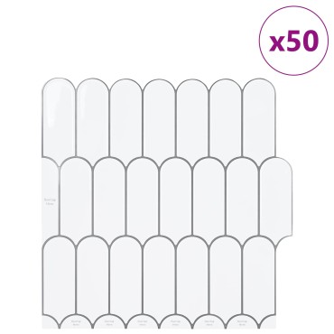 vidaXL Πλακάκι Φτερού 50 τεμ. Λευκό Γκρι 30 x 30 cm