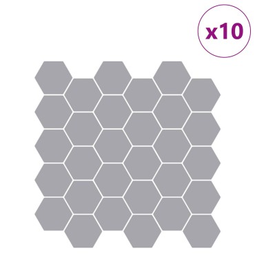 vidaXL Εξάγωνο Πλακάκι 10 τεμ. Γκρι 30 x 30 cm Πολυουρεθάνη και PET