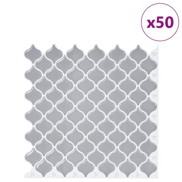 vidaXL Tile Λαμπτήρα 50 τεμ. Γκρι 27 x 27 εκ. Πολυουρεθάνη και PET