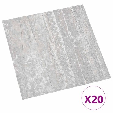 vidaXL Αυτοκόλλητα Πλάκες Δαπέδου Γκρι 30,5 x 30,5 εκ 20 τμχ. PVC