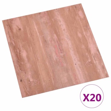 vidaXL Αυτοκόλλητα Πλάκες Δαπέδου Κόκκινο 30,5 x 30,5 εκ 20 τμχ. PVC