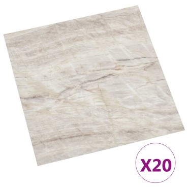 vidaXL Αυτοκόλλητα Πλάκες Δαπέδου Μπεζ 30,5 x 30,5 εκ 20 τμχ. PVC