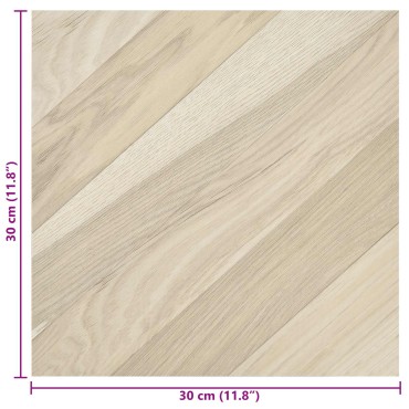 vidaXL Αυτοκόλλητα Πλάκες Δαπέδου Μπεζ Ριγέ 30,5 x 30,5 εκ 20 τεμ. PVC