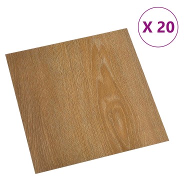 vidaXL Αυτοκόλλητα Πλάκες Δαπέδου ξύλο 30,5 x 30,5 εκ 20 τμχ. PVC