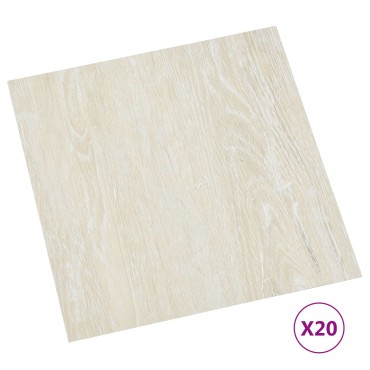 vidaXL Αυτοκόλλητα Πλάκες Δαπέδου Κρεμ 30,5 x 30,5 εκ 20 τμχ. PVC