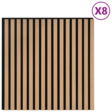 vidaXL Πάνελ τοίχου 8 τμχ. 60,5 x 60 εκ. Φυσικό