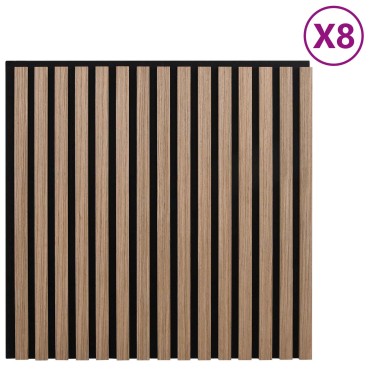 vidaXL Πάνελ τοίχου 8 τμχ. 60,5 x 60 εκ. Καφέ