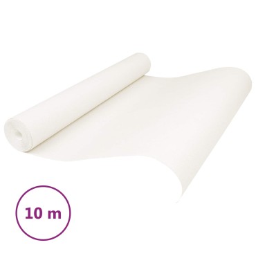 vidaXL 3D Στερεή Ταπετσαρία Λευκό κρεμ 10 x 0,53 μ Μη Υφασμένο Ύφασμα
