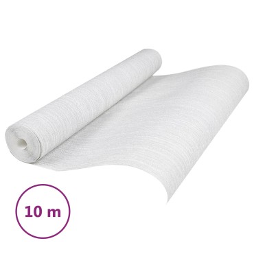 vidaXL 3D Στερεή Ταπετσαρία Ριγέ Ανοιχτό γκρι 10 x 0,53 μ