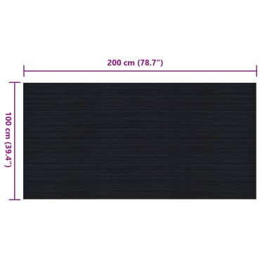 vidaXL Μάτ δαπέδου Μαύρο 1 x 2 m Λάστιχο