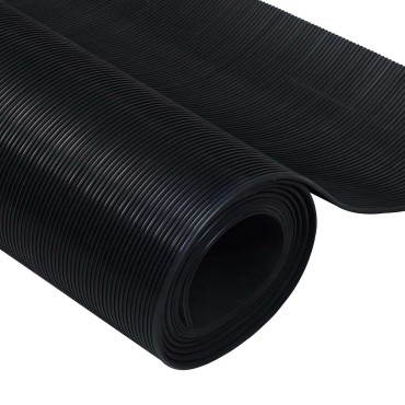 vidaXL Μάτ δαπέδου Μαύρο 1 x 5 m Λάστιχο