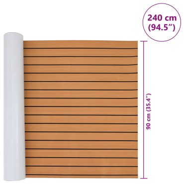 vidaXL Ματ Σκάφους Καφέ και Μαύρο 240 x 90 εκ EVA