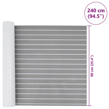 vidaXL Ματ Σκάφους Ριγέ Ανοιχτό Γκρι και Λευκό 240 x 90 εκ EVA