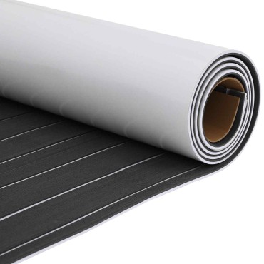 vidaXL Ματ Σκάφους Ριγέ Σκούρο Γκρι και Λευκό 240 x 90 εκ EVA