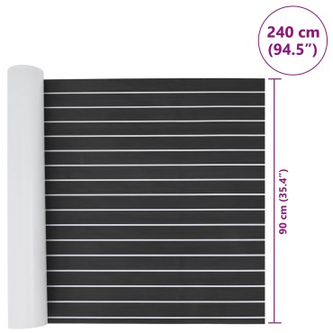 vidaXL Ματ Σκάφους Ριγέ Σκούρο Γκρι και Λευκό 240 x 90 εκ EVA