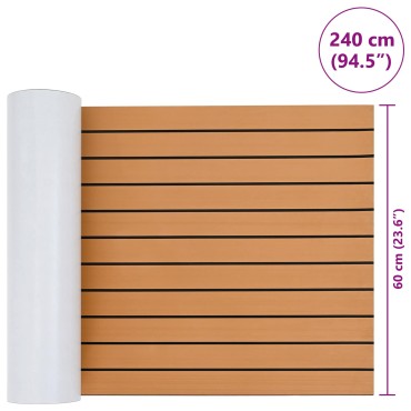 vidaXL Ματ Σκάφους Ριγέ Καφέ και Μαύρο 240 x 60 cm EVA