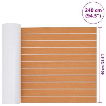 vidaXL Ματ Σκάφους Ριγέ Καφέ και Λευκό 240 x 60 cm EVA