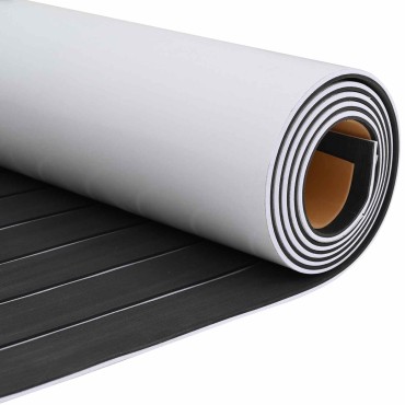 vidaXL Ματ Σκάφους Ριγέ Σκούρο Γκρι και Λευκό 240 x 60 cm EVA