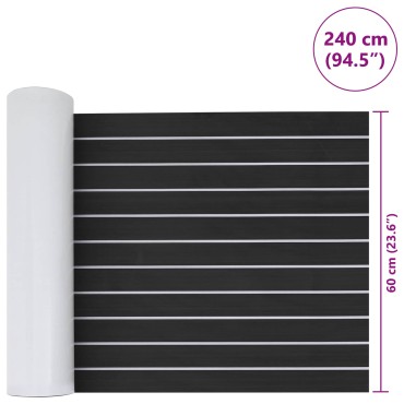 vidaXL Ματ Σκάφους Ριγέ Σκούρο Γκρι και Λευκό 240 x 60 cm EVA