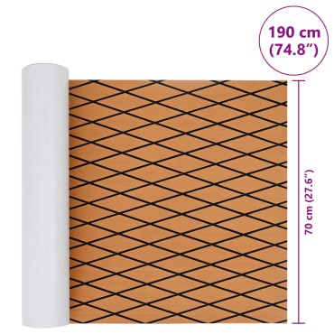 vidaXL Ματ Σκάφους Ριγέ Καφέ και Μαύρο 190 x 70 εκ EVA