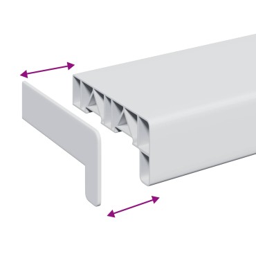 vidaXL Σαβανωτό Παραθύρου Λευκό 100 x 15 x 4,5 εκ PVC