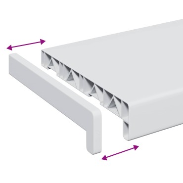 vidaXL Σαβανωτό Παραθύρου Λευκό 140 x 25 x 4,5 εκ PVC