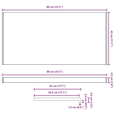 vidaXL Σαβανωτό Παραθύρου Λευκό 80 x 45 x 4,5 εκ PVC