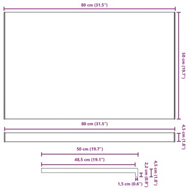 vidaXL Σαβανωτό Παραθύρου Λευκό 80 x 50 x 4,5 εκ PVC