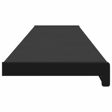 vidaXL Σαβανωτό Παραθύρου Μαύρο με ξύλινη υφή 140 x 25 x 4,5 εκ PVC