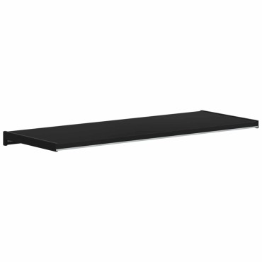 vidaXL Σαβανωτό Παραθύρου Μαύρο με ξύλινη υφή 60 x 35 x 4,5 εκ PVC
