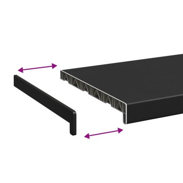 vidaXL Σαβανωτό Παραθύρου Μαύρο με ξύλινη υφή 60 x 35 x 4,5 εκ PVC