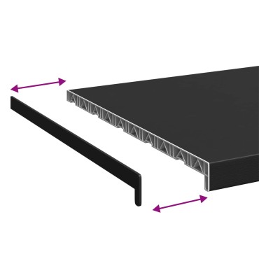 vidaXL Σαβανωτό Παραθύρου Μαύρο με ξύλινη υφή 140 x 50 x 4,5 εκ PVC