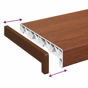 vidaXL Σαβανωτό Παραθύρου Καφέ ξύλο 160 x 25 x 4,5 εκ PVC