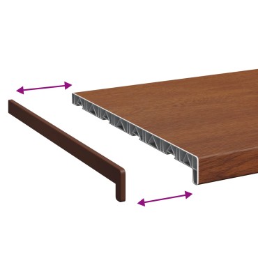 vidaXL Σαβανωτό Παραθύρου Καφέ ξύλο 140 x 40 x 4,5 εκ PVC