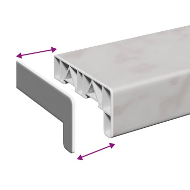 vidaXL Σαβανωτό Παραθύρου Υφή Μάρμαρου 140 x 15 x 4,5 εκ PVC