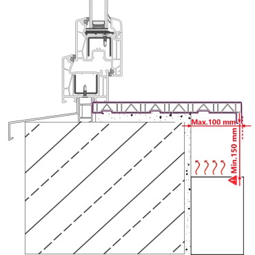 vidaXL Σαβανωτό Παραθύρου Υφή Μάρμαρου 140 x 15 x 4,5 εκ PVC