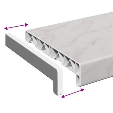 vidaXL Σαβανωτό Παραθύρου Υφή Μάρμαρου 140 x 20 x 4,5 εκ PVC