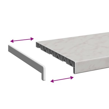 vidaXL Σαβανωτό Παραθύρου Υφή Μάρμαρου 100 x 35 x 4,5 εκ PVC