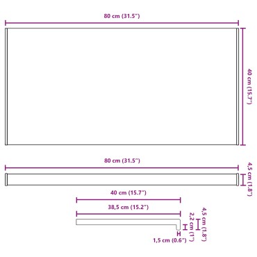 vidaXL Σαβανωτό Παραθύρου Υφή Μάρμαρου 80 x 40 x 4,5 εκ PVC