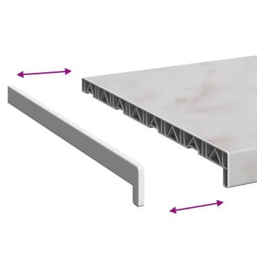 vidaXL Σαβανωτό Παραθύρου Υφή Μάρμαρου 100 x 40 x 4,5 εκ PVC