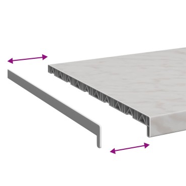 vidaXL Σαβανωτό Παραθύρου Υφή Μάρμαρου 120 x 50 x 4,5 εκ PVC