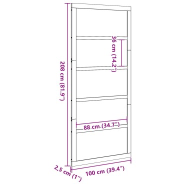 vidaXL Πόρτα αχυρώνα Λευκό 100 x 2,5 x 208 εκ. Μασίφ Ξύλο Πεύκου