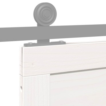 vidaXL Πόρτα αχυρώνα Λευκό 100 x 2,5 x 208 εκ. Μασίφ Ξύλο Πεύκου