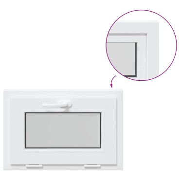 vidaXL Παράθυρο Κάτω Στρώματος RISOR 60 x 40 cm PVC και Γυαλί Λευκό