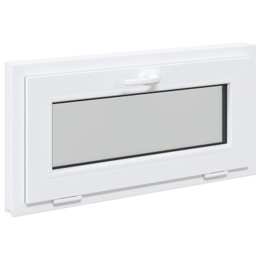 vidaXL Παράθυρο Κάτω Στρώματος RISOR 80 x 40 cm PVC και Γυαλί Λευκό
