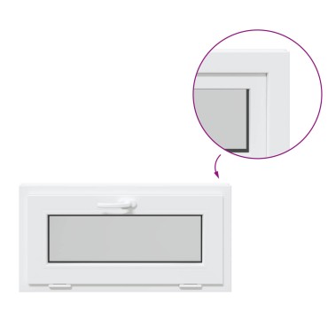 vidaXL Παράθυρο Κάτω Στρώματος RISOR 80 x 40 cm PVC και Γυαλί Λευκό