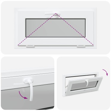 vidaXL Παράθυρο Κάτω Στρώματος RISOR 80 x 40 cm PVC και Γυαλί Λευκό
