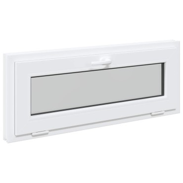 vidaXL Παράθυρο Κάτω Στρώματος RISOR 110 x 40 cm PVC και Γυαλί Λευκό