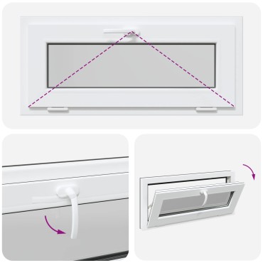 vidaXL Παράθυρο Κάτω Στρώματος RISOR 90 x 40 cm PVC και Γυαλί Ανθρακί