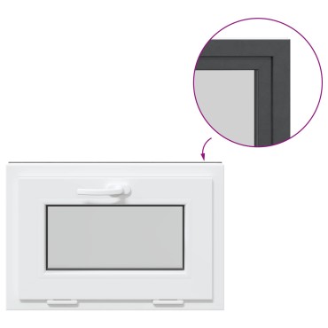 vidaXL Παράθυρο Κάτω Στρώματος RISOR 60 x 40 cm PVC και Γυαλί Ανθρακί
